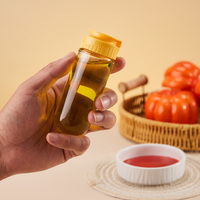 Bouteilles de sauce en plastique PET de qualité alimentaire vides de 100 ml et 160 ml, bouteilles à presser pour confiture, salade, sauce chili, emballage alimentaire, bouteille de sauce avec bouchon à clapet