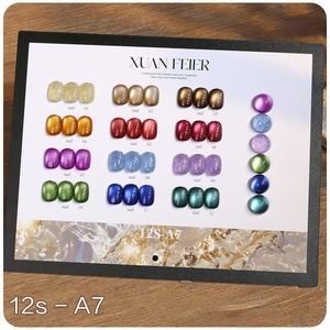 Ensemble de vernis à ongles gel effet œil de chat 12 couleurs, automne-<span class=keywords><strong>hiver</strong></span>, blanchissant, petit format - Product Image 3