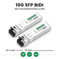 Module optique 10G SFP+ BIDI 20km 1270nm/1330nm LC DDM, émetteur-récepteur à fibre optique 5G