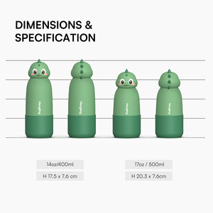 ขวดน้ำเด็กหุ้มฉนวนสุญญากาศสแตนเลส 304 ป้องกันการหก ยี่ห้อ Hong Ling ขนาด 14 ออนซ์ พร้อมปลอกซิลิโคน - Product Image 6