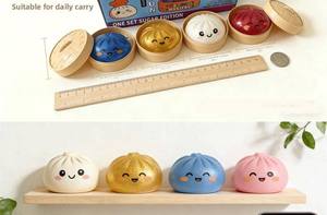 TPR Expression Steamed Buns Nouvelle Version Multicolore, Billes Squishy à Presser pour la Décompression et la Gestion de l'Agressivité - Product Image 2