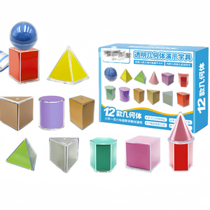 Ensemble de 12 formes géométriques transparentes, jouet éducatif, matériel pédagogique STEM pour l'enseignement en classe, apprentissage Montessori - Product Image 2