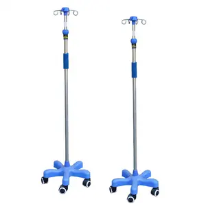 Nova venda quente de aço inoxidável, altura ajustável fácil mover infusão hospitalar stand gotejamento stand IV pólo