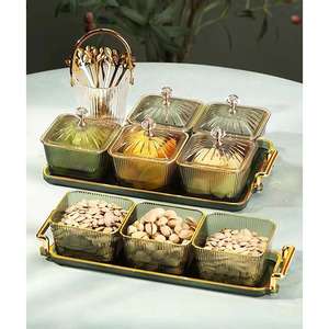 Accueil Salon Assiette divisée créative Assiette à fruits en <span class=keywords><strong>plastique</strong></span> Boîte et plateau pour fruits secs - Product Image 1