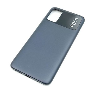 Funda trasera Poco para Xiaomi Poco M3, funda protectora estilo cuero negro - Product Image 1