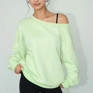 Sweat-shirt vintage en velours super doux pour femme, en laine/nylon, avec logo personnalisé, motif léopard, design épaules, respirant, anti-boulochage - Product Image 5