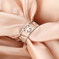 Hohler Schmetterlingsring für Damen, Edelstahl, goldfarben, breiter Fingerring, Ehering, trendiger Boho-Tierschmuck, Geschenk