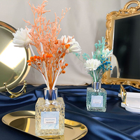 Diffuseur de parfum à bâtonnets sans flamme, style nordique, avec fleurs séchées en bouteille de verre, parfum naturel pour la maison, l'hôtel et le bureau