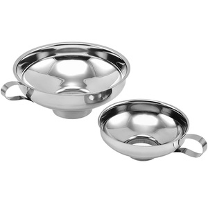 Entonnoir en acier inoxydable de qualité alimentaire, écologique, avec bouchon à vis, 10,5 cm et 14,8 cm, argenté, pour bocaux en verre - Product Image 2