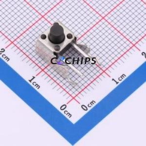 TC-6615Z-6.5-7.0-260 Tactile Switch Through hole,7.5x6.2mm Switch Single Pole Single Throw Round Button 2.6N Right Angle Insert - Product Image 1
