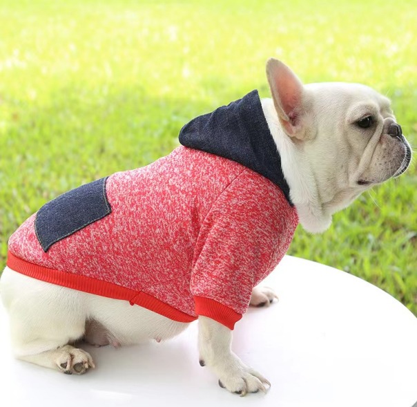 Casual Sporty Style Warm Puppy Dog Cloth Thickened Soft Solid Color Pet Hoodies