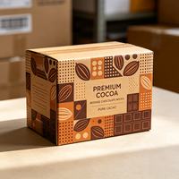 Boîte en carton biodégradable pour poudre de cacao riche, imprimée sur mesure, livraison express 72H, carton de boulangerie en carton.