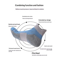 Chaussettes de sport pour hommes en tricot COOLMAX, antibactériennes, absorbantes, antidérapantes, respirantes, à compression, avec semelle en tissu éponge, pour l'été