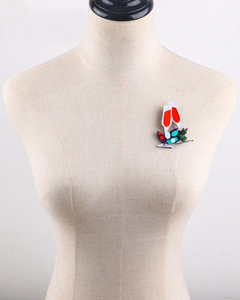 Atacado Criativo Acrílico Broche Floral Cor Resina Champanhe Mosaico Design Geométrico Casual Lapela Acessórios Presentes De Casamento - Product Image 6