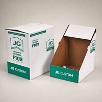 Boîte de présentation en carton ondulé brillant imprimée sur mesure avec ligne de perforation, emballage prêt à l'emploi en E-flute pour les aliments en collation