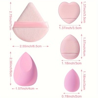 Nouveau 2026 YD Ensemble de 14 éponges de maquillage et houppettes violettes et roses, mini pot, éponge de maquillage personnalisée triangulaire plate avec boîte, vente en gros