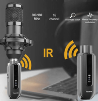 Émetteur et Récepteur Audio Microphone Portable et Simple UHF Sans Fil XLR 1 Paire, Câble en Deux Modes