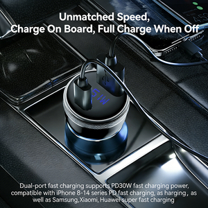 Chargeur de voiture USB, chargeur de téléphone pour voiture |   PPS33W/PD30W+QC18W <span class=keywords><strong>Total</strong></span> 51W |   Charge rapide, qualité supérieure, durable, professionnel, contrôle de température - Product Image 6