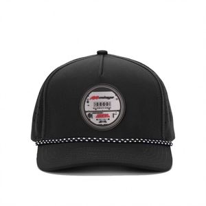 Casquette de sport personnalisée de haute qualité, chapeau de course Dry Fit, chapeaux en microfibre noirs - Product Image 2