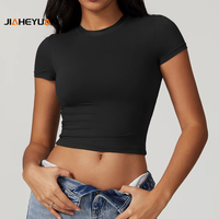 Personnalisé décontracté Slim Fit T-shirt femmes de haute qualité Gym Fitness entraînement à manches courtes haut court T-shirts femmes Streetwear