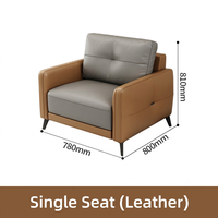 Moderner Leder-Bürosessel Einzelsitzer Lounge-Sessel Braun und Grau für Gewerbliche Büro-Empfangsbereiche