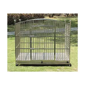 最佳不锈钢狗窝宠物笼户外狗笼适用于大尺寸狗