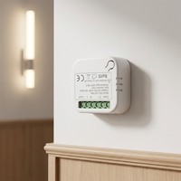 Interrupteur intelligent MINI avec 2 prises AC 10A 240V compatible WiFi, compatible avec Smart Life et les applications, blanc