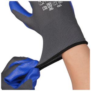Guanti XINGYU Rivestiti in Nitrile Blu, Resistenti agli Strappi, Leggeri e Flessibili, Guanti da Meccanico per Lavori Auto, Guanti di Sicurezza - Product Image 6