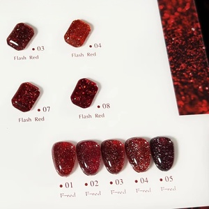 Ensemble de <span class=keywords><strong>vernis</strong></span> à ongles en gel à paillettes scintillantes, rouge brillant, coloré, <span class=keywords><strong>semi</strong></span>-<span class=keywords><strong>permanent</strong></span>, à retirer par trempage, <span class=keywords><strong>vernis</strong></span> à ongles en gel UV LED - Product Image 5