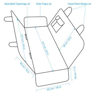 Housse de siège de voiture, housse pour hamac, imperméable, anti-rayures, pour chiens, clapets latéraux, oxford, - Product Image 4