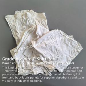 Trapos de Algodón 100% Blancos para Mecánicos con Trapos de Camiseta Cortados de 5LB, 10LB, 25LB, 50LB para Limpieza - Product Image 2