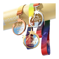 Médailles Personnalisables Sport Marathon Run Cristal Or Argent Cuivre Sublimation Vierges Gravés Trophées Plaques Logo Personnalisable