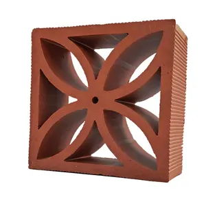 Decoratieve Bouwtegel Buiten Terracotta Scherm Artistieke Traditionele Stijl Wanddecoratie Holle Rode Klei Bakstenen