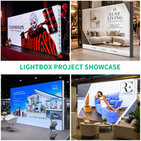 Support mural modulaire pour toile tendue sans outil, en alliage d'aluminium, avec panneau LED 3D rond pour stand d'exposition