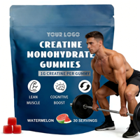 Gummies de créatine monohydrate halal à marque privée 3g pour la croissance et la récupération musculaire, complément fitness végétalien, 90 unités
