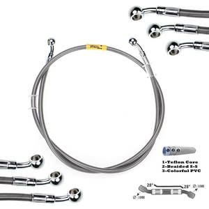 Manguera de Freno Hidráulica Fireyouracing DOT Line para Suzuki, Kawasaki, <span class=keywords><strong>Yamaha</strong></span>, Acero Inoxidable 304 Trenzado, Conector <span class=keywords><strong>Banjo</strong></span> de 10mm, 28 ISO9001 - Product Image 1