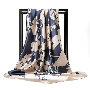 Bufanda de seda de morera cuadrada grande para mujer musulmana de Malasia patrón geométrico islámico para Hijab instantáneo Tudung - Product Image 1