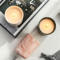 Porte-bougie en céramique créatif et moderne, motif marbre nordique, cylindre, récipient pour bougie parfumée, pot en céramique vide pour parfum