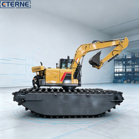 Excavatrice flottante amphibie personnalisée de 8 tonnes pour le dragage de rivières intérieures et la construction de marais
