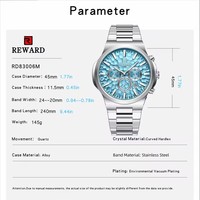 Jam Tangan Quartz Multifungsi Mewah Terbaru Tahan Air Kalender Bercahaya Kronograf Tali Baja Tahan Karat