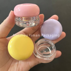 Masque pour les lèvres en forme de champignon Macaron 5g ISMAN, pot mignon rose jaune <span class=keywords><strong>violet</strong></span> en plastique AS, baume à lèvres, conteneur cosmétique, vente en gros, étiquette privée - Product Image 2