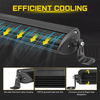 Barre de feux de toit 12V pour camion, barres lumineuses LED fines 30W, éclairage hors route 4x4, faisceau spot et large, barre lumineuse LED à une rangée pour accessoires de voiture