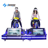 Jeu de moto VR d'intérieur JAMMA avec écran 24 pouces, 4 jeux de course, carte graphique 1060 5G, à monnayeur pour parc VR