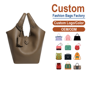 Minimalist Genuine Leather Vintage Fashion Anti-Theft Bucket Crossbody Bag <b>Snap</b> Button Handbag Casual Travel Women's ODM - Product Image 1