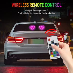 Bán buôn xe 7 Màu sắc kính chắn gió hình trái tim Led Streamer neon ánh sáng đèn <span class=keywords><strong>flash</strong></span> pin đèn trang trí với điều khiển từ xa - Product Image 3