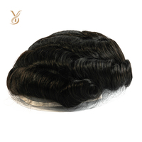 Sistema Capilar BIO para Hombre, Color 1B, 8X10'', Línea Capilar Invisible, Frente de Encaje Suizo, Base Delgada de PU, Cabello Humano