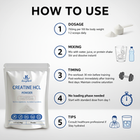 Complément pré-entraînement à haute solubilité pour un regain d'énergie, poudre de créatine HCl