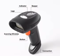 Lecteur de codes-barres filaire 1D 2D portable Android avec support, lecteur de codes QR USB pour caisse enregistreuse