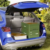 Nouvelle arrivée : Boîte de rangement pliable pour camping en plein air avec plateau relevable, idéale pour le chargement en voiture, conteneur pliable