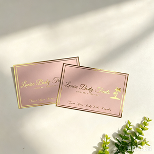 Cartes de remerciement personnalisées avec logo, dorure à chaud, papier rose, pour marque de beauté et soins de la peau, cartes professionnelles de remerciement pour achats - Product Image 3